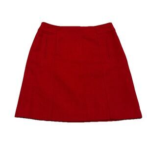 Talbots Wool Blend A Line Skirt Bold Red Academia Holiday Classic - Women's 10